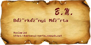 Bárkányi Márta névjegykártya