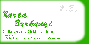 marta barkanyi business card