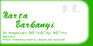 marta barkanyi business card